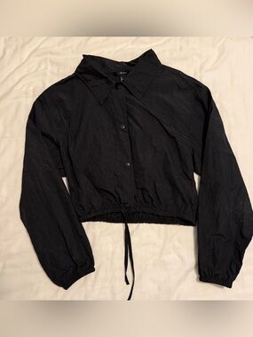Forever 21 Black Cropped Bomber Jacket